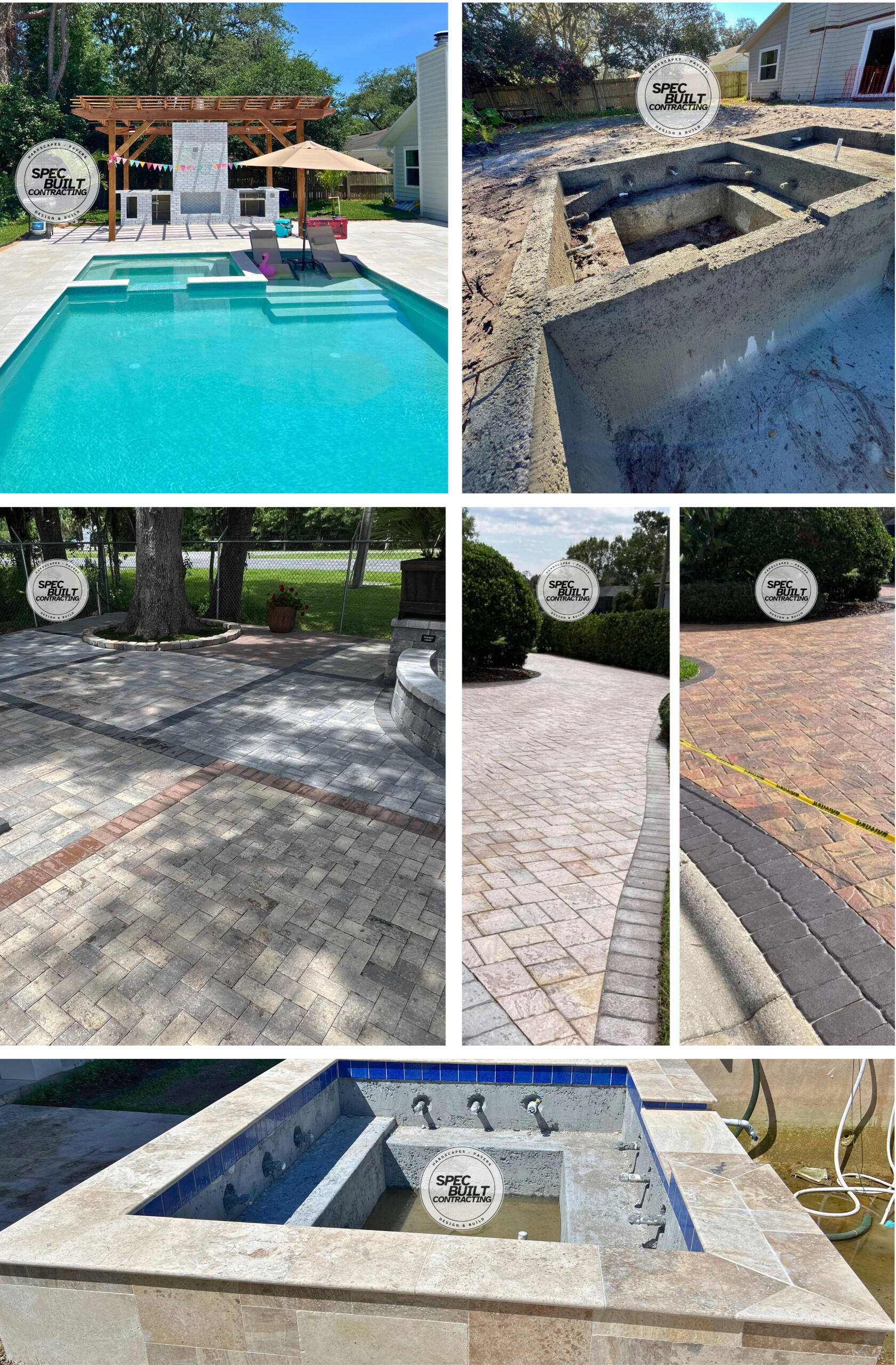Spec Built Contracting Pool Remodel, Paver and Travertine install in Jacksonville FL by Spec Built Contracting