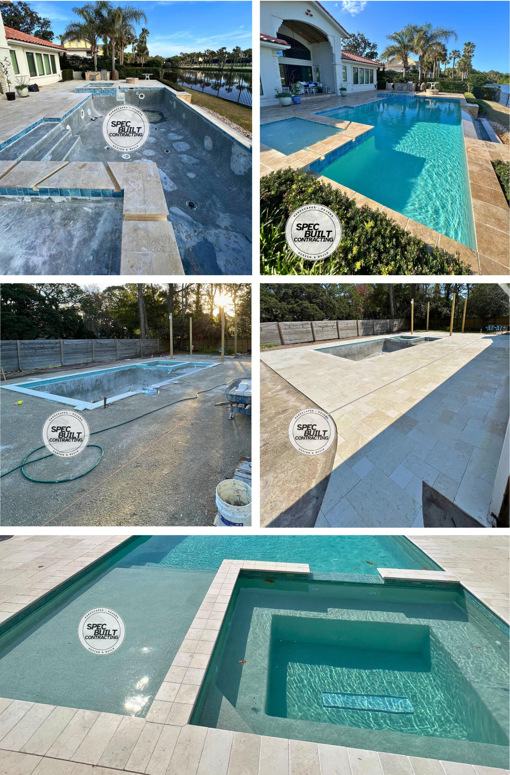 Spec Built Contracting Pool Remodel, Paver and Travertine install in Jacksonville FL by Spec Built Contracting