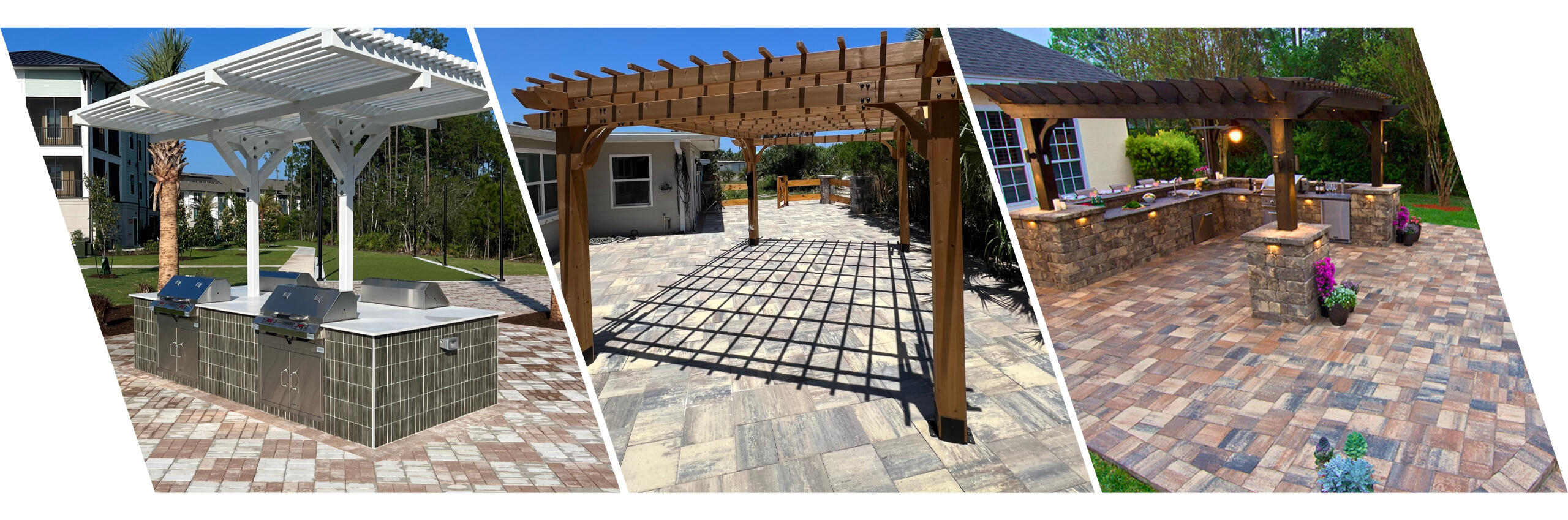 Stone Gate Blocks Pergola install in Jacksonville FL by Spec Built Contracting